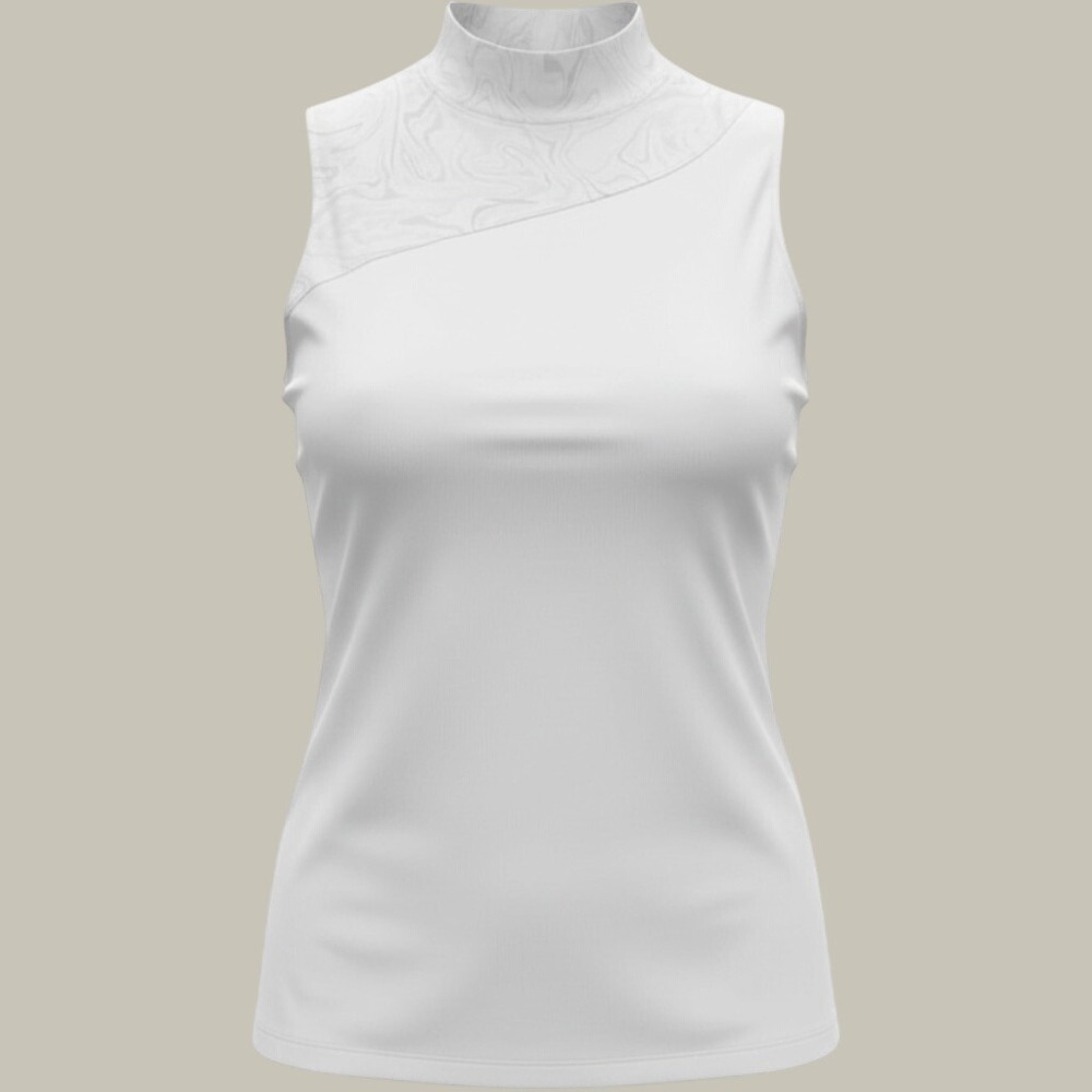 Greg Norman Womens Luxury Performance Mock Neck Golf Top White G2S22K473 Size M